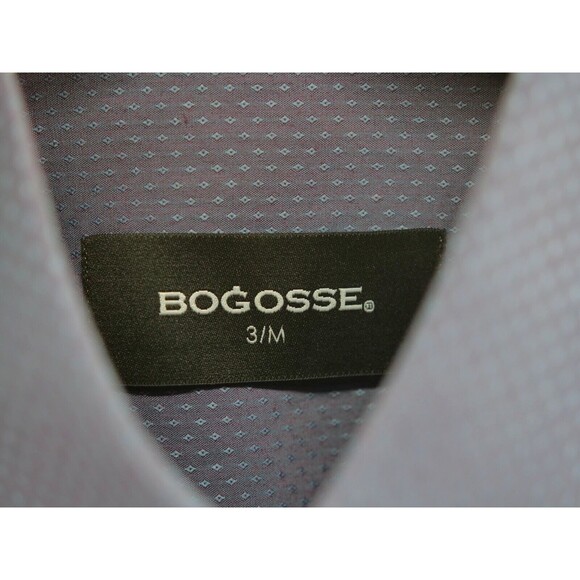 Bogosse Shirt Mens 3 Medium Blue Prints Long Sleeve Button Up Cotton Casual - Picture 3 of 9